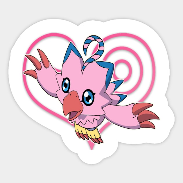 Biyomon love Sticker by taurustiger86